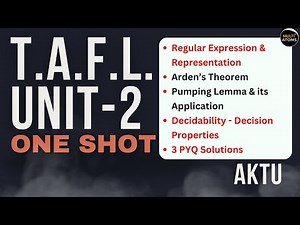 TAFL I UNIT-2 I One Shot I Regular Expressions and Languages Theory I AKTU Exam | Tafl One Shot