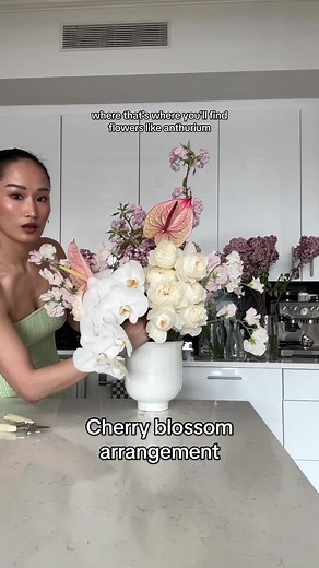 Spring Cherry Blossom Flower Arrangement Tutorial