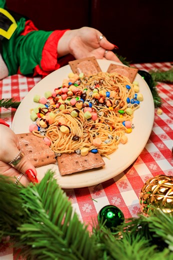 If Buddy ever decides to dine at Buca, we know exactly what to serve him 🍝🍭🍬 | Buca di Beppo
