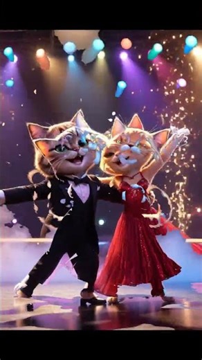 Romantic Cat Couple Dance – Internet Can’t Handle This 😍#shorts #cat#dance
