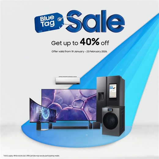Big screens, smart appliances, Odyssey Monitors plus bigger savings. 🔥The Blue Tag Sale is here with up to 40% OFF! January 19 – 23 February 2026. Shop now:http://spr.ly/6183Ch0j5 | Samsung