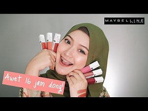 REVIEW LIPCREAM TAHAN 16 JAM ! MAYBELLINE SUPER STAY MATTE INK + UJI KETAHANAN | saritiw