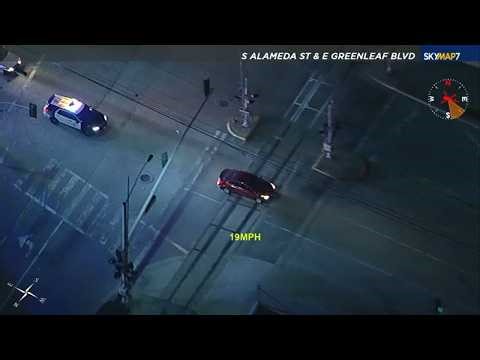 FULL CHASE: Woman runs after police chase comes to an end in Long Beach