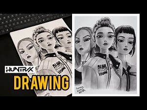 How to Draw the Huntrix from K pop Demon Hunters