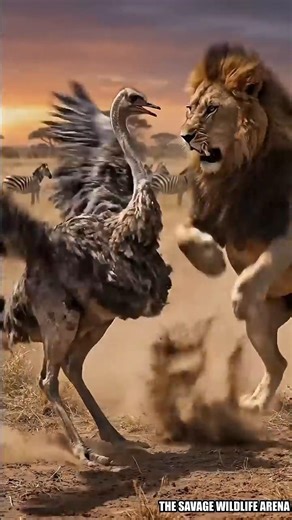 🦁 Ostrich Fights Back Against a Lion – You Won’t Believe Who Dominates This Savage Savannah Showdown