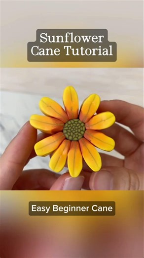 Sunflower Clay Cane | Polymer Clay Tutorial #polymerclay #claycane #polymerclayartist #flowercane