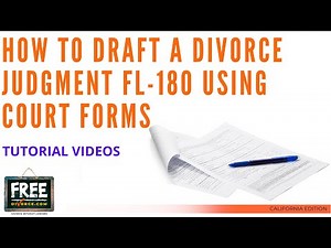 HOW TO DRAFT DIVORCE JUDGMENT FL-180 USING COLLECTION OF COURT FORMS - VIDEO #42 (2021)
