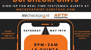 DUI Checkpoints Saturday May 10th 2025