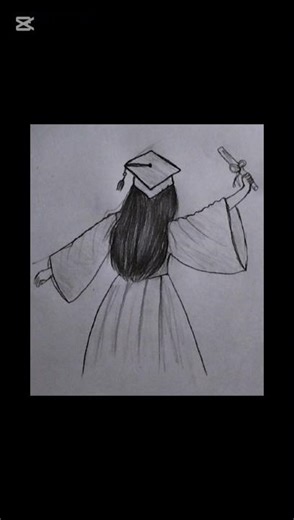 Graduate girl sketch...#drawing #pencilart #subscribe #art#convocation🎓