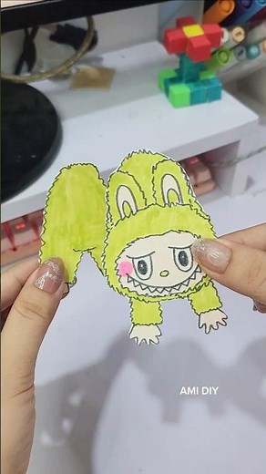 Hanging paper doll tutorial Labubu