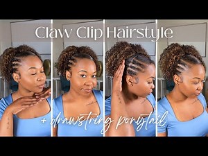Claw Clip Updo + Sleek Ponytail Tutorial | Easy Protective Style Ft. CurlsQueen