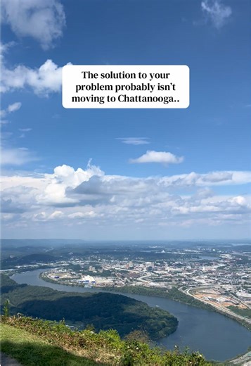 Let’s be honest.. Your problems will probably follow you to Chattanooga. At least the view will be better! 😍 And who knows.. Mountain air, river sunsets, and a slower pace might help a little, too. #chattanooga #tennessee #movingtotennessee