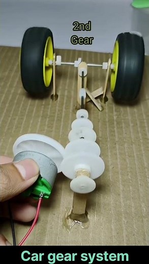 DIY DC Motor Gearbox Tutorial: Simple Gear Reduction Science Project*#reels*#viral*#video