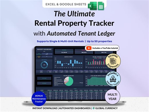 Rental Property Tracker Landlord Spreadsheet Multi Property Income and Expense Excel Google Sheets Rental Bookkeeping Rent Payment Tracker - Etsy