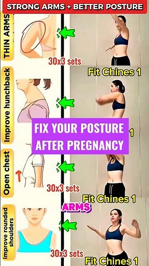 How to Strengthen Your Arms & Fix Rounded Shoulders | 4 Posture Exercises at Home #Shorts