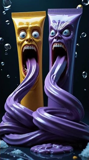 Insane Talking Toothpaste Tubes?! | Surreal AI Art Animation #shorts #viralshorts