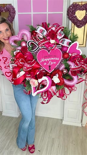 3.4K views · 118 reactions | ❤️ I transformed a Christmas wreath into a lovely Valentine’s Day wreath, giving it a fresh and romantic touch for the season! ✨ #DIY #ValentinesDecor #WreathMaking | Olivia's Romantic Home DIY | Facebook