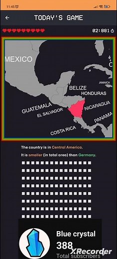 Today's Daily Mapgame Challenge Guess the country before the Hints runs out
