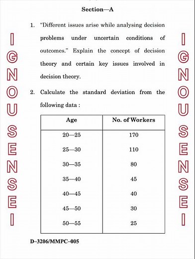 MMPC-005 Dec 2024 | IGNOU Previous Year Question Paper