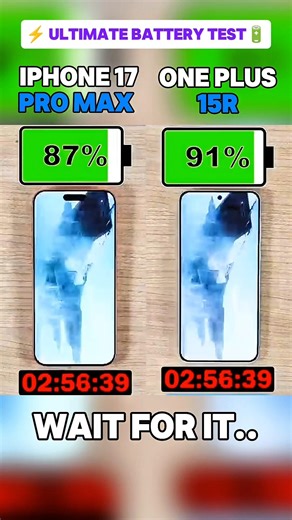 🔋 IPHONE 17 PRO MAX vs one plus 15R_ BATTERY TEST!!🔋