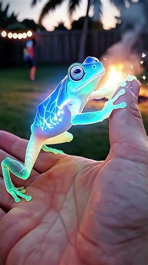 Tiny FrogAlien Lands on My Hand! 👽🐸 | Mini Creature #shorts