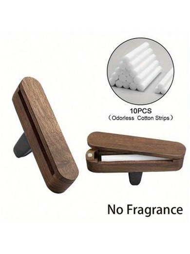 1 Set Of Walnut Pure Wood Open Lid Aromatherapy Clips, Air Conditioner Vent Aromatherapy Diffuser, 10 Sticks - DIY Essential Oil And Perfume Compatible With Any Car Model (Unscented), Car Aromatherapy Diffuser, Long-Lasting Home Fragrance, White Tea Car Fragrance, Car Fragrance Bottle | SHEIN