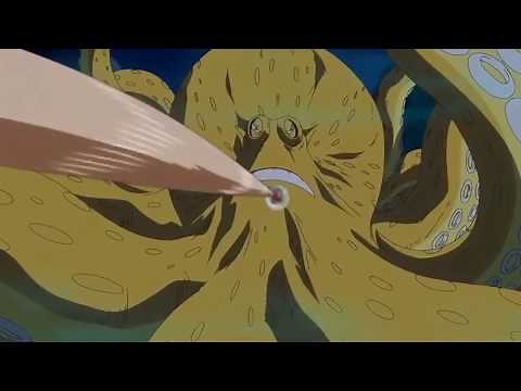 New Technique Luffy, Zorro and Sanji vs giant octopus surume