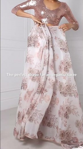 no pallu saree drape styles | south indian look white saree | how to drape a saree perfectly #shorts