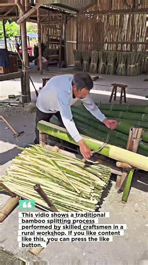 Traditional Bamboo Splitting Process