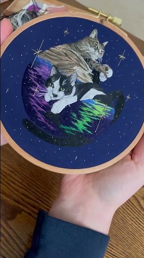 Nugget and Fletch embroidery using dmc embroidery floss on cotton