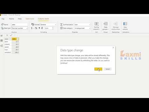 how to do change data type decimal number to whole number in power bi desktop