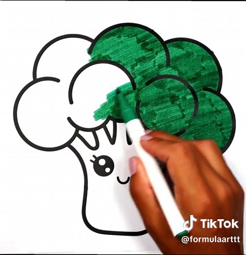 Cute Broccoli Drawing Tutorial and Printable