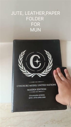 Jute, leather, paper folder for MUN, looking for delegate kits contact us #delegates #printing #fyp