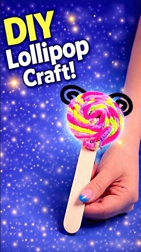 DIY Lollipop Craft 🍭 Easy Popsicle Stick Kids Activity #diy #craft #craftyfun #kids