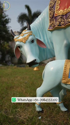 🕊️ Kamdhenu Cow & Calf Sculpture Set – 4x5ft Symbol of Abundance, Prosperity & Divine Blessings ✨🌼 Bring home the sacred presence of Kamdhenu—the divine wish-fulfilling cow—with this magnificent 4x5ft sculpture set. Crafted with devotion and detailed artistry, this piece radiates purity, abundance, and spiritual harmony. ✨ Key Features: ✔️ Size: 4x5 ft ✔️ Premium resin/fiber craftsmanship ✔️ Hand-painted detailing with realistic textures ✔️ Ideal for temples, pooja rooms, farmhouses & spiritua