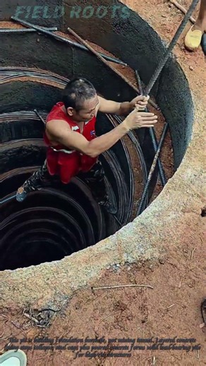 Manual Dig Caisson Pile Construction, Reinforcement Steel Bar Layout Deep Shaft