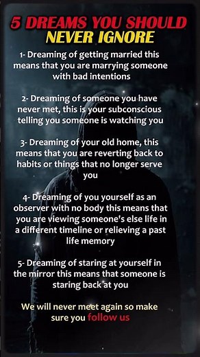 5 Dreams You Should Never Ignore 😱 #psychologyfacts