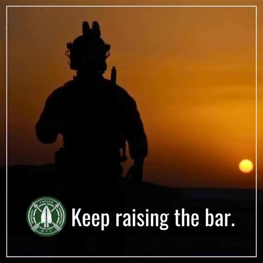 42 reactions | “Keep raising the bar.” ⚔️ Good enough is never good enough. Every goal reached becomes the new baseline. Every win demands more work. Raise your standard. Raise your effort. Raise the bar. Average stays behind—excellence keeps climbing. #MorningStandard #SpecialForcesFoundation #RaiseTheBar #GreenBeretMindset #SOFStrong | Special Forces Foundation | Facebook