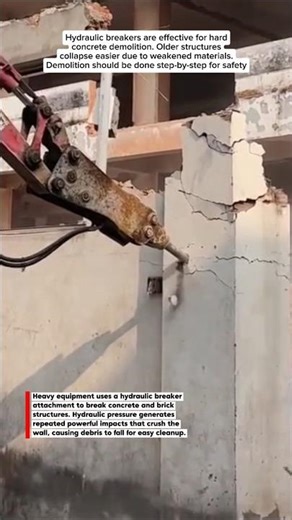 Excavator Demolishes Wall in Seconds!