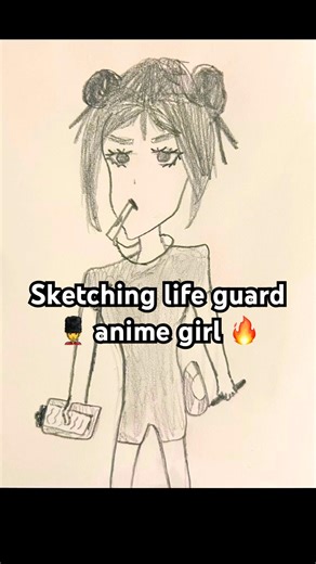 ✨💂Sketching lifeguard anime girl 🔥| Drawing lifeguard girl 💂🎨 #shorts #art #anime #lifeguard