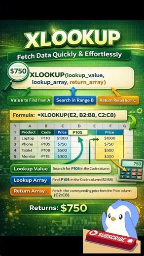 Xlook up| data fetched quickly and effortlessly 🔥🎯💯 #spreadsheetmagic #excel #excelformula #xlookup