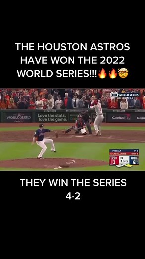 Houston Wins the 2022 world series in 6 games with a 4-1 win over the philadelphia phillies. can’t wait to cover more @mlb games next season, thank you for an amazing season!! #foryou #mlb #astros #phillies #houston #philadelphia #orbit__sports DISCLAIMER: I DO NOT OWN THE MLB CLIPS OR THE MUSIC PLAYED IN THIS VIDEO! ALL RIGHTS GO TO THE RESPECTIVE OWNERS!