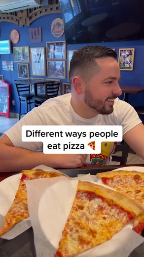 Different Ways People Eat Pizza: Straight up, The Fold, Fork & Knife, No Cheese Please