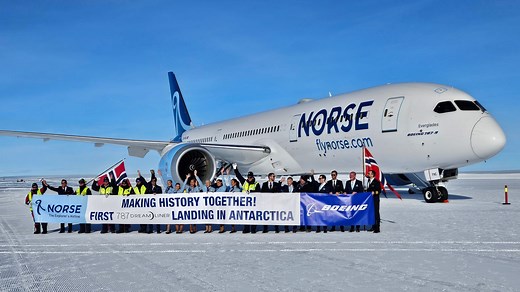 Boeing 787 becomes the largest passenger plane to land in a remote part of Antarctica