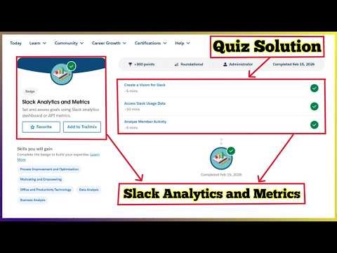 Slack Analytics and Metrics | Salesforce Trailhead | Quiz Solution