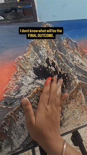 Easy Texture Art on Canvas – Mountain #texturedartwork #shorts #viral #textureart #mountainart