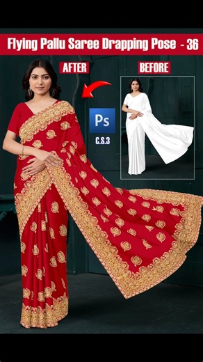 👗 Flying Pallu Saree Draping | Realistic Photoshop Mockup for Designers #sareedraping #mockup #saree