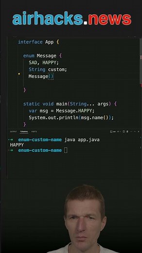 Custom Enum Names #java #shorts #coding #airhacks