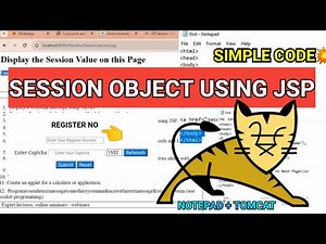 Write a Program in Jsp by Using Session Object | Java Session Object | Java Jsp | Session Object