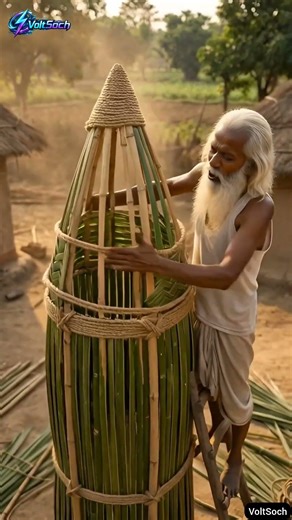 Poor Grandpa Built a Bamboo Space Rocket 🚀 | VoltSoch #shorts